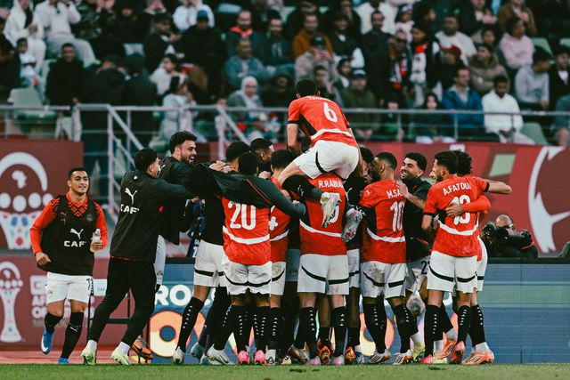 Egito a celebrar o segundo golo ao Benim, já no prolongamento - Foto: CAF_Online