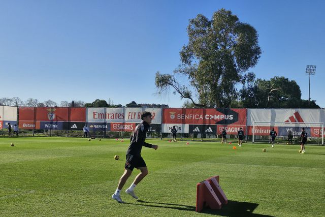 António Silva no treino do Benfica - Foto: A BOLA