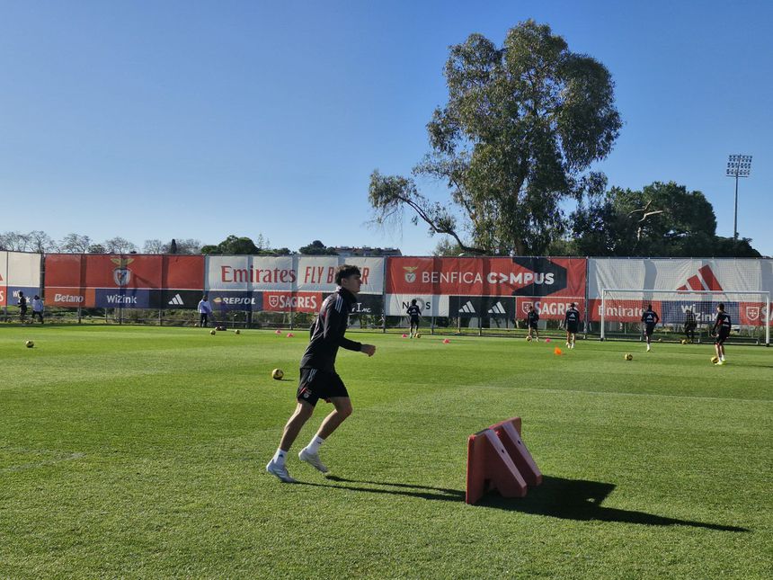 António Silva no treino do Benfica - Foto: A BOLA