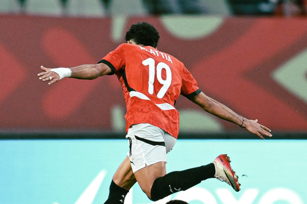 Marwan Attia a celebrar o primeiro golo do Egito ao Benim - Foto: CAF_Online