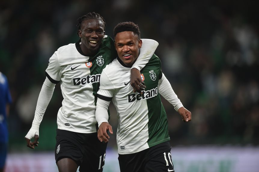 Geny Catamo marcou o 3-2 no prolongamento, depois de entrar para extremo, com Faye a recuar para lateral - Foto: MIGUEL NUNES