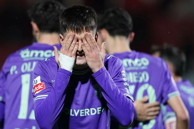 Pau Victor festeja um dos dois golos que marcou contra o Aves SAD - Foto: Hugo Delgado/Lusa