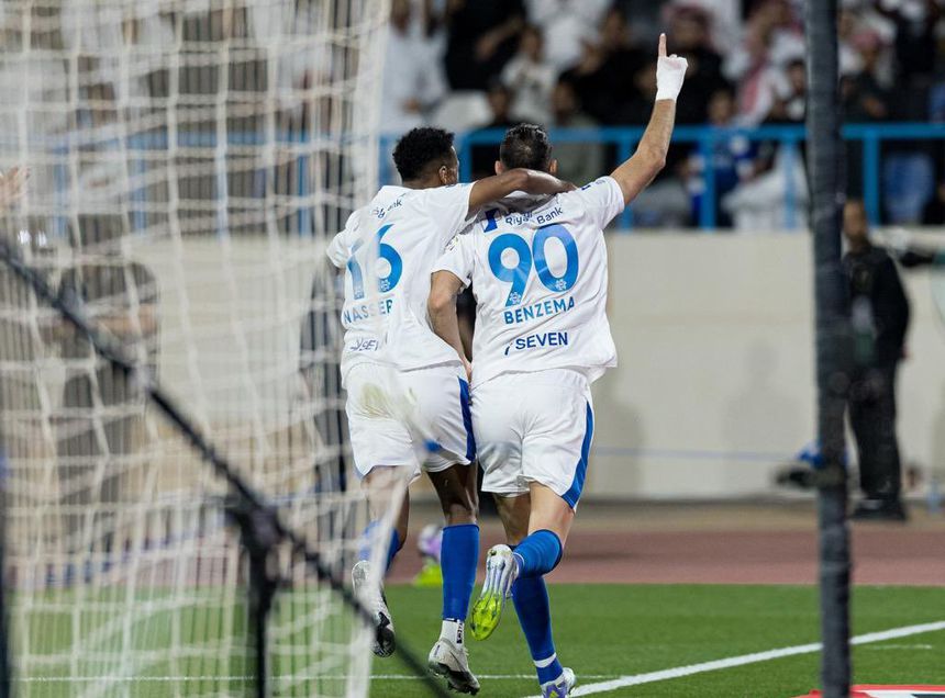 Benzema festeja primeiro golo com a camisola do novo clube - Foto: Al Hilal