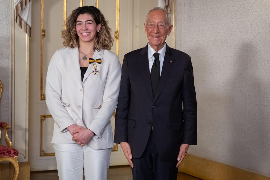Judoca Patrícia Sampaio foi distinguida, esta quinta-feira, pelo Presidente da República, Marcelo Rebelo de Sousa, com as insígnias de Comendadora da Ordem de mérito - Foto: Patrícia Sampaio