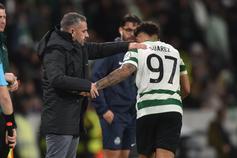 Rui Borges e Luis Suárez, treinador e goleador do Sporting - Foto: MIGUEL NUNES