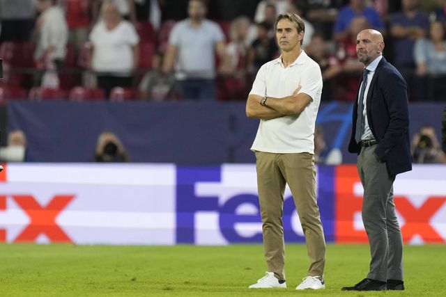 Lopetegui e Monchi no Sevilha — treinador espanhol esteve no clube entre 2019/20 e 2022