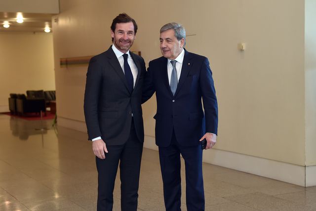 André Villas-Boas, presidente do FC Porto, e Fernando Gomes, antigo líder da Federação Portuguesa de Futebol e atualmente na presidência do Comité Olímpico de Portugal (Foto: MIGUEL NUNES)