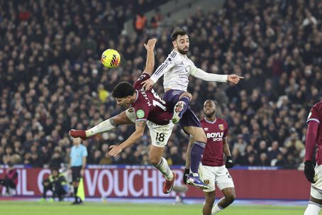 Bruno e Mateus Fernandes a defrontarem-se num West Ham-Man. United