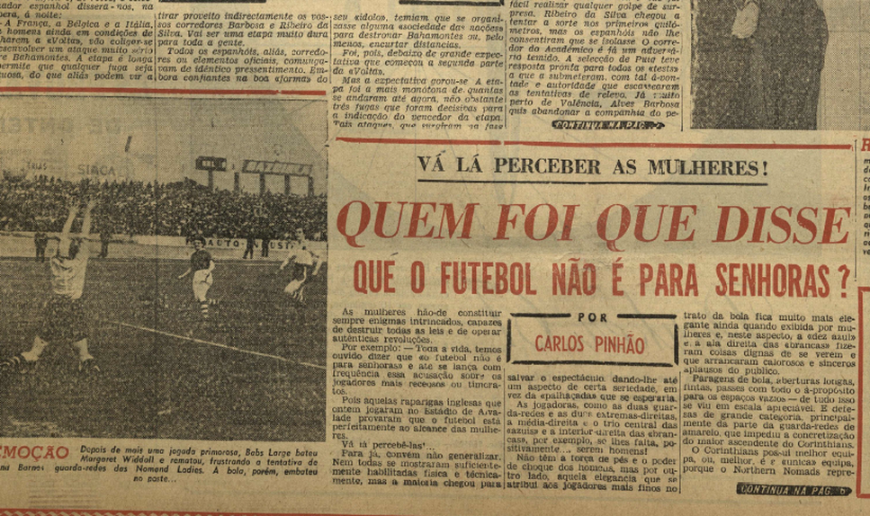 A BOLA destacava jogo de solidariedade entre inglesas e brasileiras... mas de forma muito peculiar