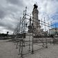 Palco para festa do campeão nacional 2024/2025 começa a ser montado no Marquês de Pombal (Foto: Ivo Martins)