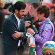 Mohammed Ben Sulayem e Kimi Antonelli após o Grande Prémio de Miami, ganho pelo italiano      Fotografia Imago