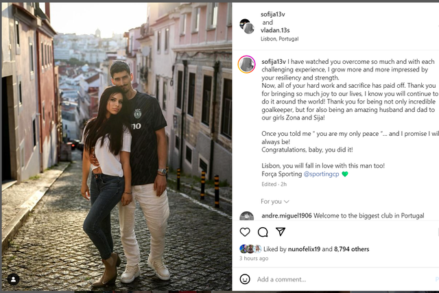 «Lisboa, vais também apaixonar-te por este homem», garante mulher de Kovacevic