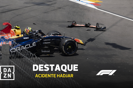 Hadjar teve o primeiro acidente dos treinos livres do GP do Mónoca. DAZN