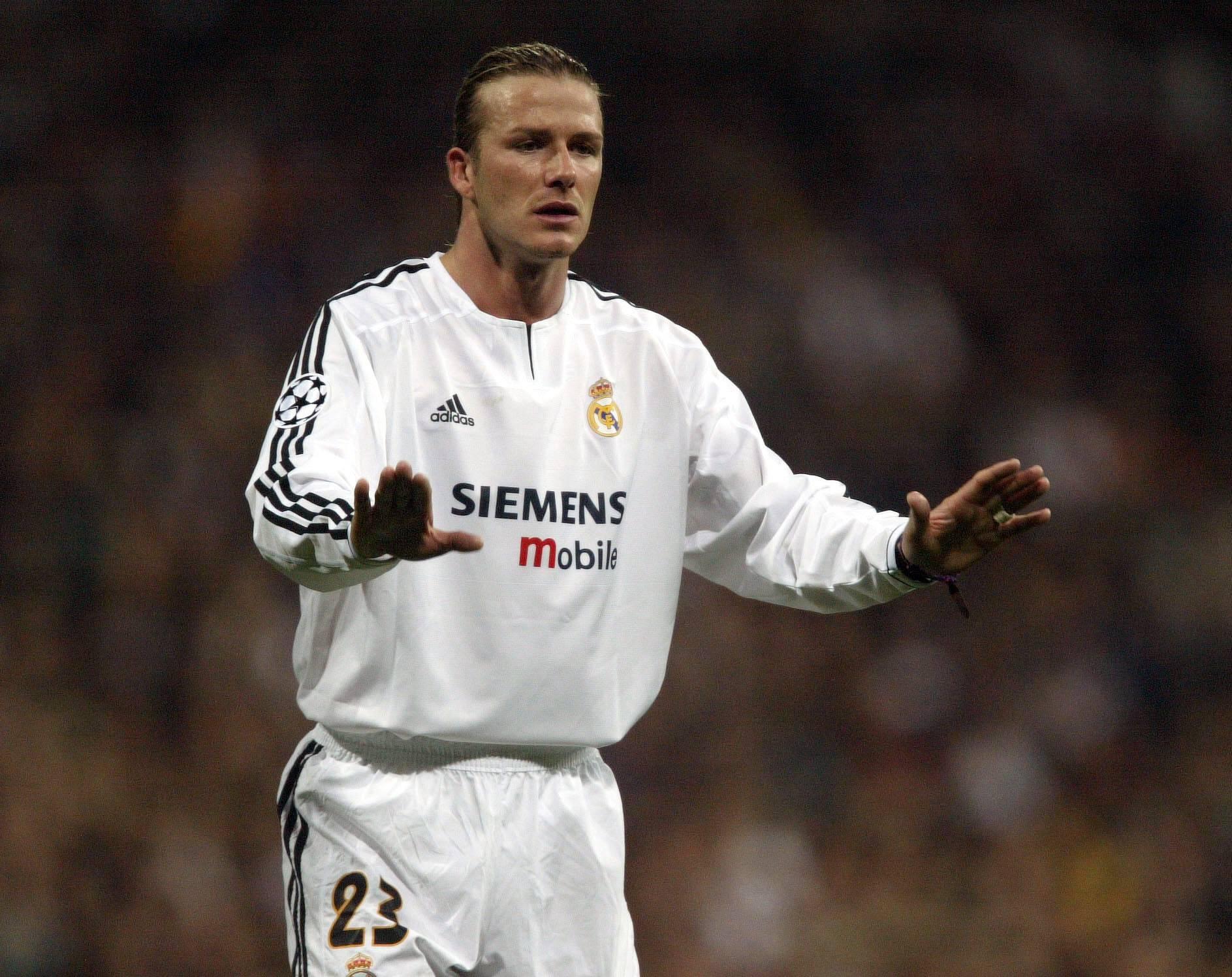 20 - David Beckham custou €38 M do Man. United em 2003 e fez parte da era dos Galáticos, mas só conquistou dois troféus no Real, uma LaLiga e uma Taça - Foto: Imago