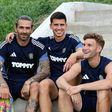 Prpic com Marko Livaja e Rok Brajković, colegas no Hajduk Split (Foto: Hajduk Split)