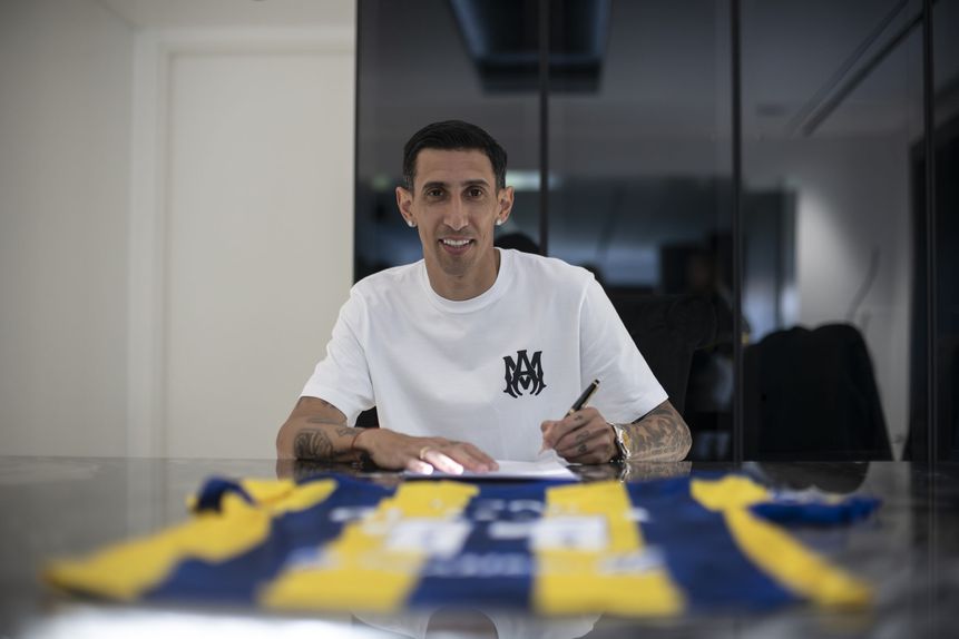 Di María já chegou a Rosário  Foto: Rosario Central