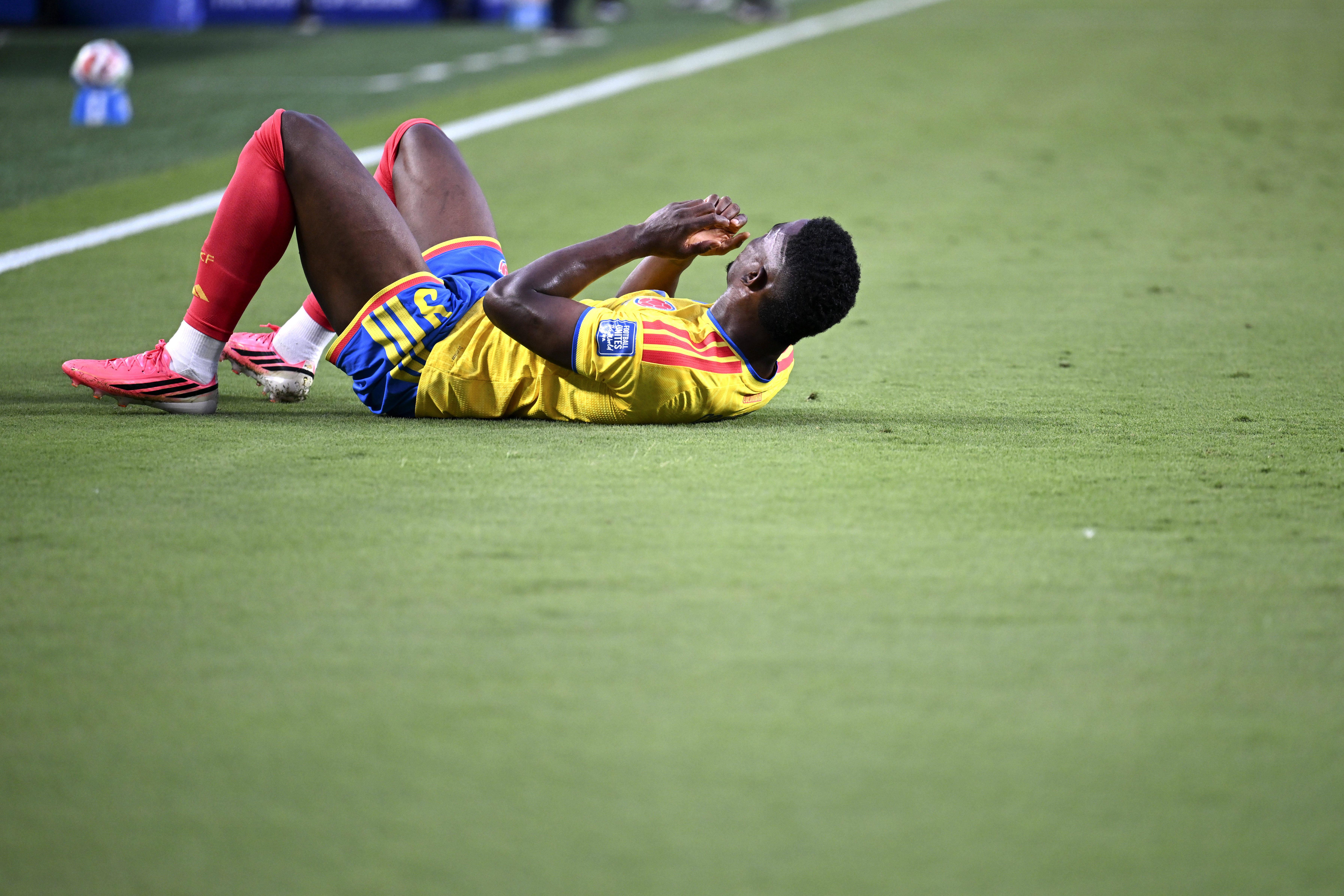 Jhon Córdoba lesionou-se frente ao Gana, nos avos de final do Campeonato do Mundo