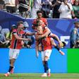 Festejos da Noruega contra o Brasil
