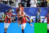 Festejos da Noruega contra o Brasil