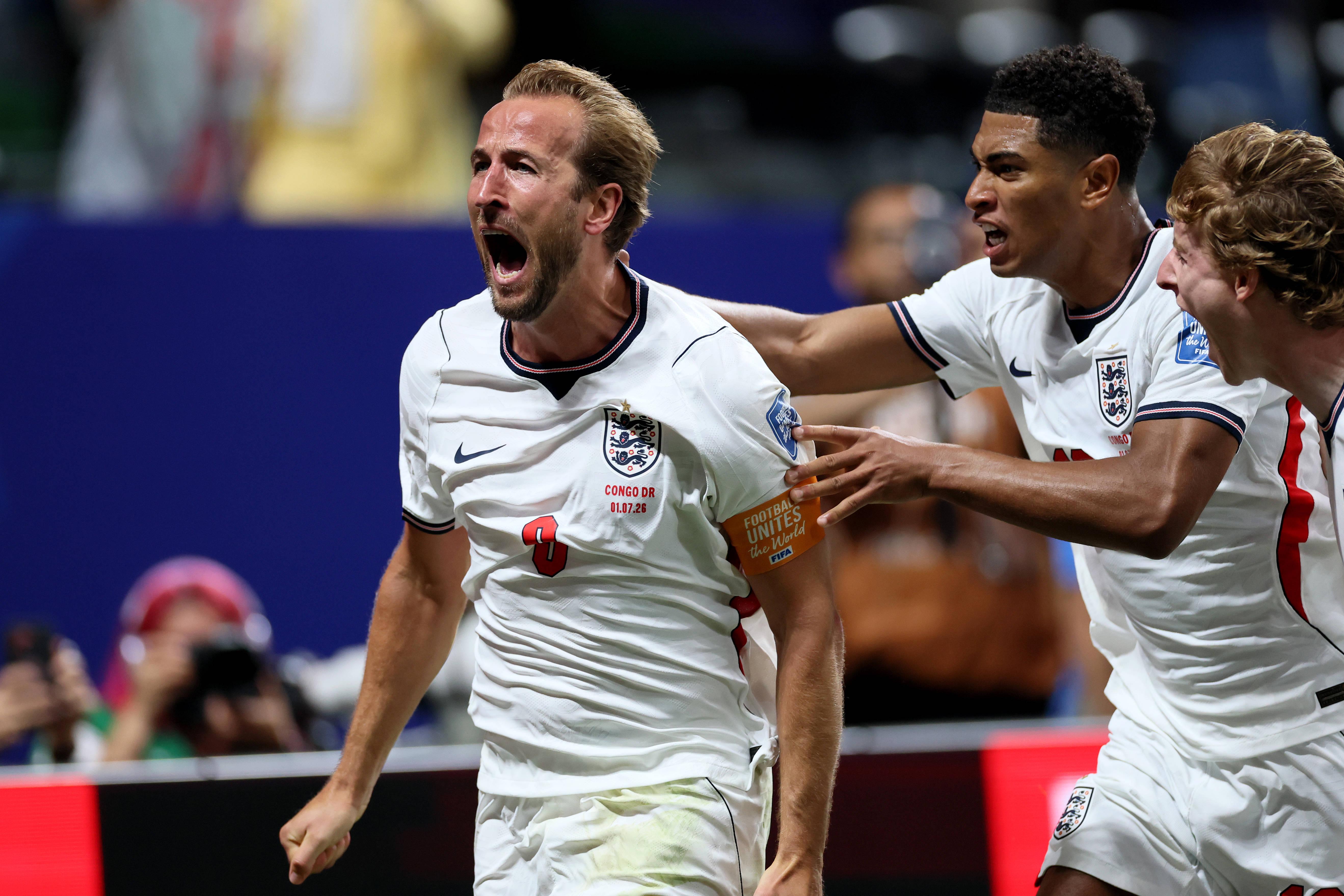 Kane a celebrar contra a RD Congo