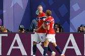 Haaland a celebrar com Schjelderup
