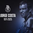 FC Porto reage à morte de Jorge Costa: «Um símbolo maior do portismo»