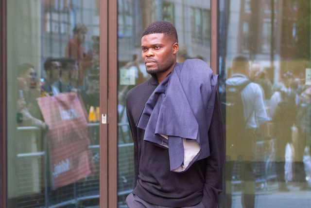 Thomas Partey, esta terça-feira, à saída do tribunal