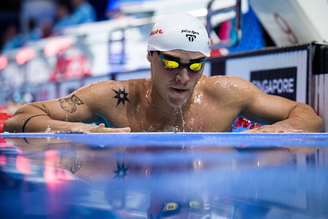 O nadador do Benfica, Diogo Ribeiro, nos Mundiais de Singapura 2025.         Foto IMAGO