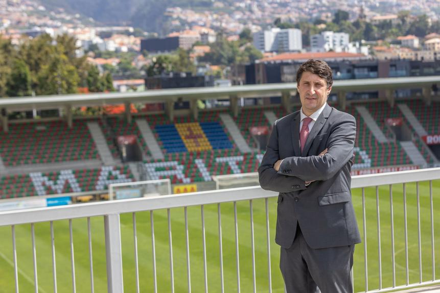 Carlos André Gomes, presidente do Marítimo, fotografado no Estádios dos Barreiros em agosto de 2026. Foto CS Marítimo