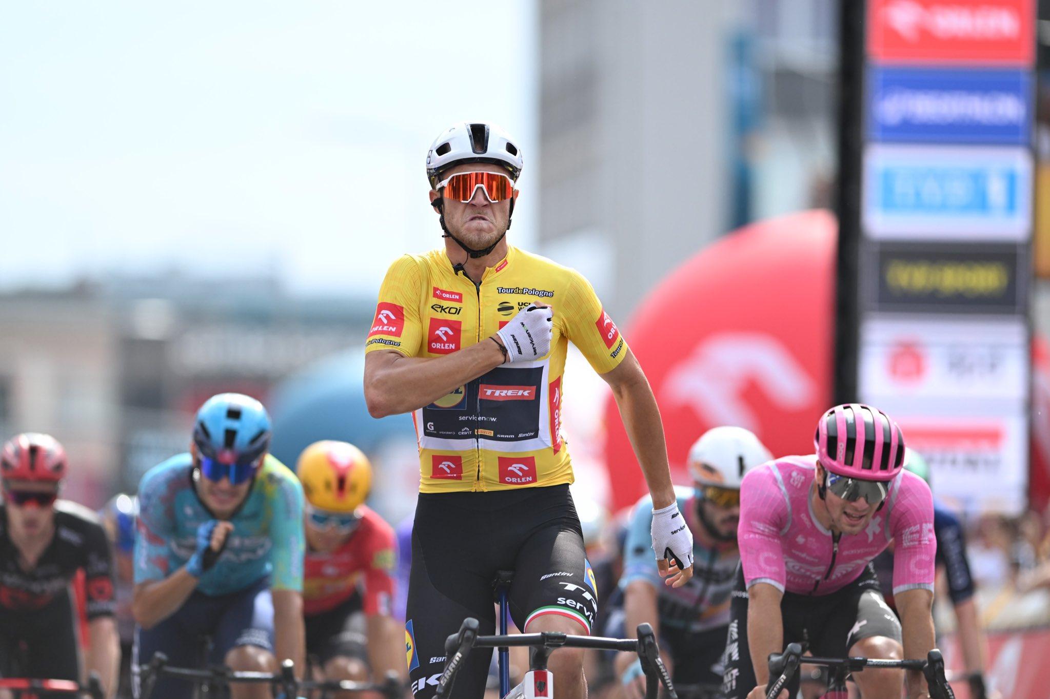 Italiano Jonathan Milan (Lidl-Trek) domina etapas planas na Volta à Polónia (foto X/Volta à Polónia)