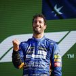 Daniel Ricciardo a celebrar a sua última e oitava vitória na F1