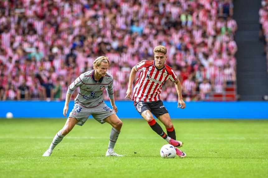 Morten Hjulmand foi titular pelo Atlético - Foto: Javier Zorrilla/EPA