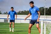Nehuén Pérez em ação no treino dos azuis e brancos no Olival - Foto: FC Porto