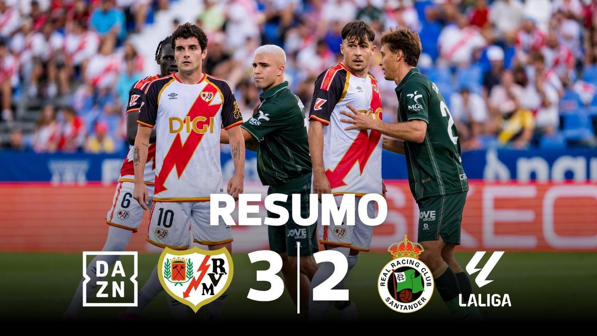 Expulsão e chuva de golos na 'remontada' do Rayo (resumo)