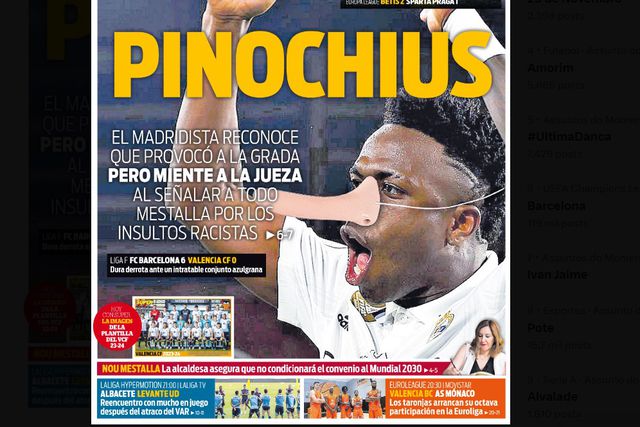 Vinícius Júnior faz partir o verniz entre... jornais