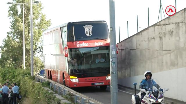 A chegada do autocarro do SC Braga