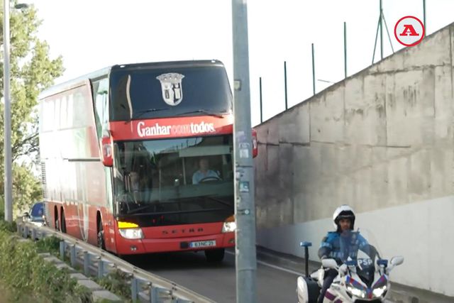 A chegada do autocarro do SC Braga