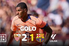 Rashford marca em cima do intervalo e dá esperança ao Barcelona