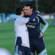 A última vez de Messi com a Argentina - o abraço a Scaloni - foto Instagram/AFAseleccion