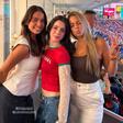 Margarida Ramos, mulher de Gonçalo Ramos, Madalena Aragão, namorada de João Neves, e Carolina Cunha e Silva, noiva de Pedro Neto, assistiram juntas ao jogo da Liga das Nações - Foto: Instagram