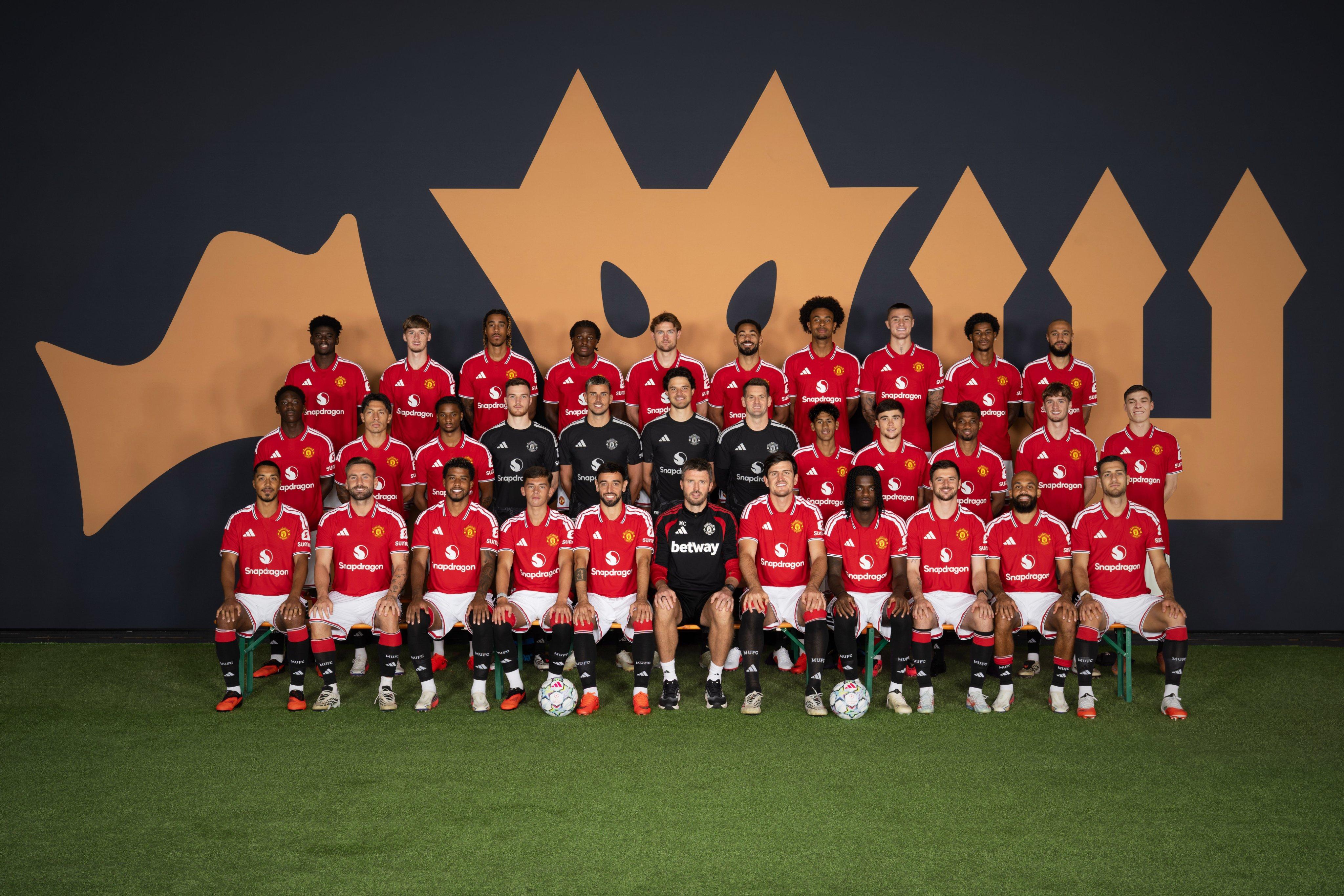 Equipa principal do Manchester United em 2026/27 com JJ Gabriel - Foto: Man United