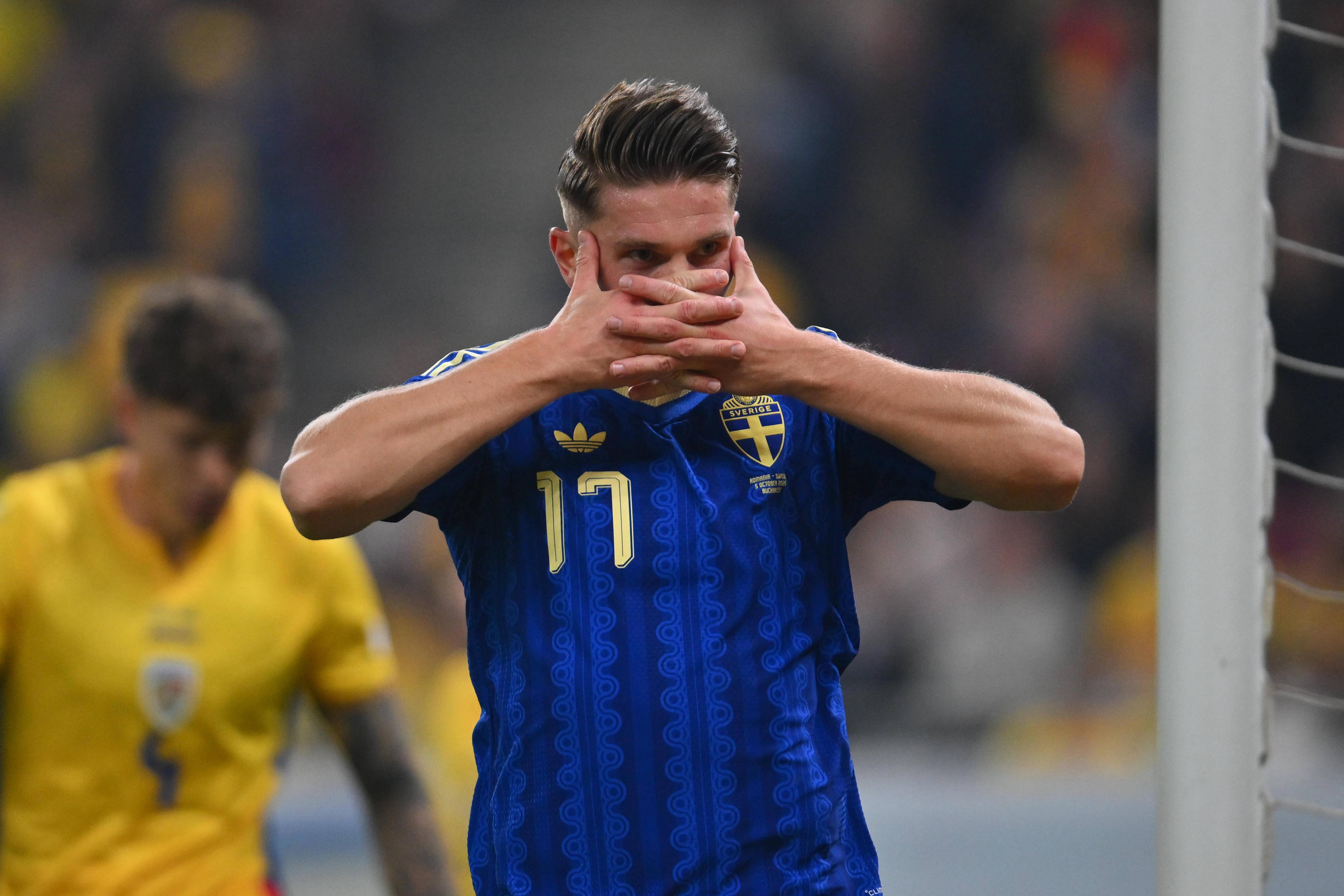 Viktor Gyokeres voltou a mostrar a máscara pela Suécia