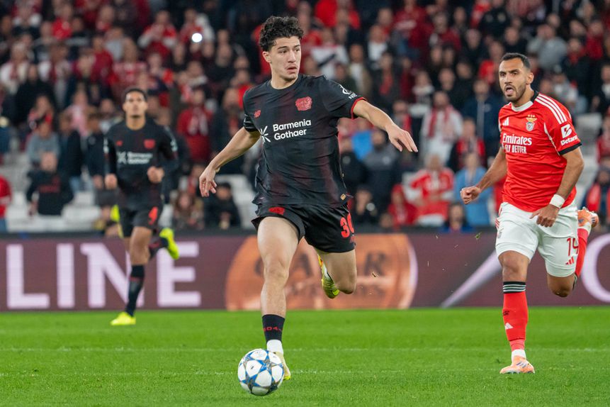 Ibrahim Maza durante o jogo diante do Benfica