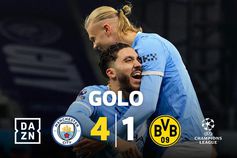 Ninguém o travou e Cherki estreia-se a marcar na Champions