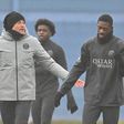 Luis Enrique, treinador do PSG, e Ousmane Dembélé