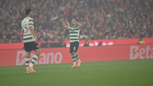 Pedro Gonçalves, autor do primeiro golo no Benfica-Sporting - Foto: Miguel Nunes