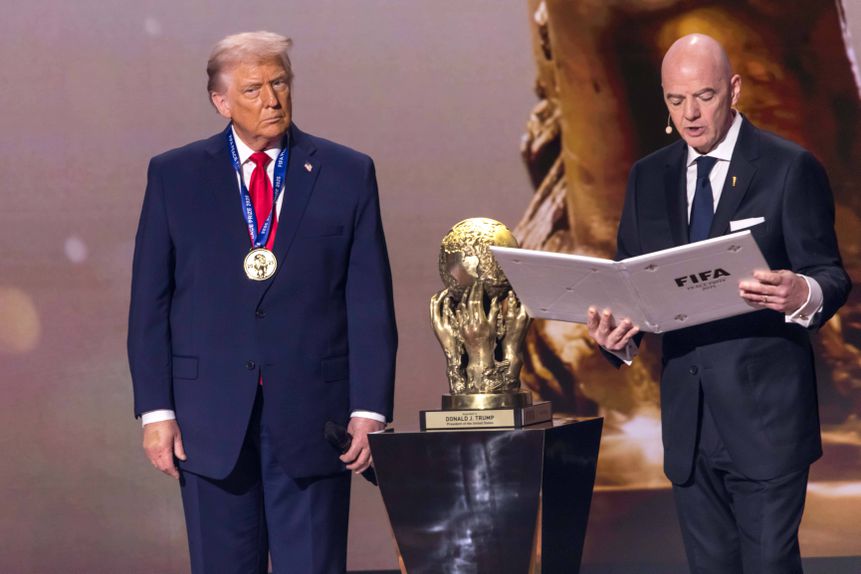 Donald Trump, presidente dos Estados Unidos, e Gianni Infantino, presidente da FIFA