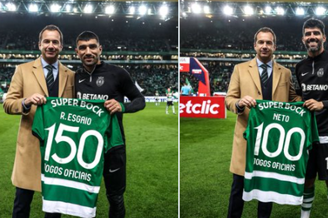 Sporting: Esgaio e Neto homenageados