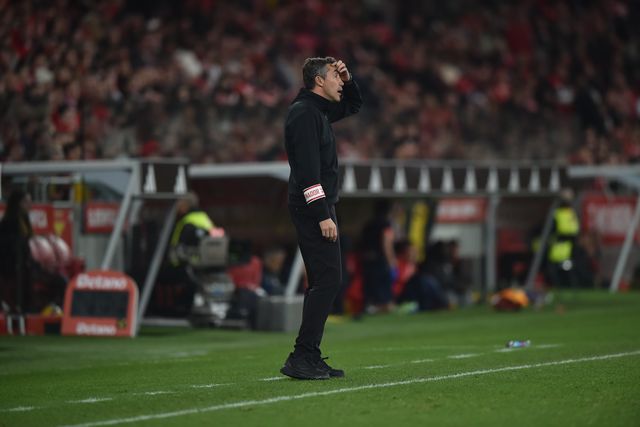 Desalento de Bruno Lage no Benfica-SC Braga (foto: Miguel Nunes)