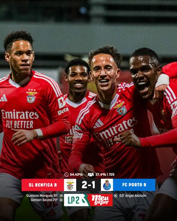 Benfica B bate FC Porto B no Seixal